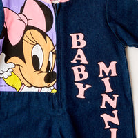 Vintage Baby Minnie NWOT chambray jumpsuit romper • Size 3/9 months