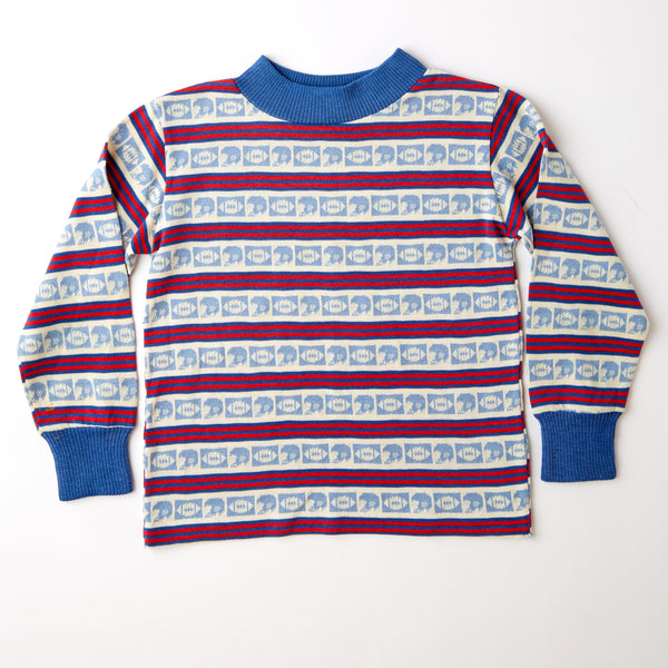 Vintage 80’s Health-tex football theme knit long sleeve tee • Size 5
