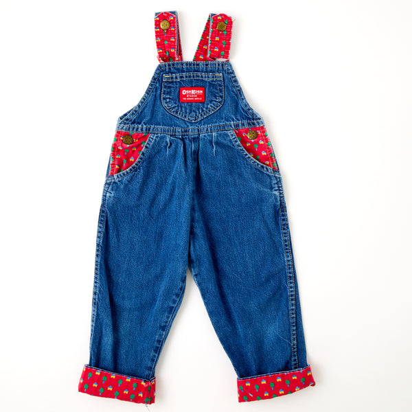 Vintage OshKosh little primary color house print bubble overalls - 18m/2t