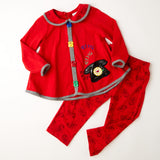 Vintage phone theme swing top and AOP legging set • size 2/3T