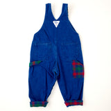 Vintage Baby B’Gosh blue wash overalls with plaid flannel details - 18/24 months