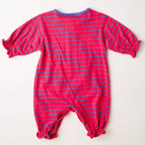 Vintage Baby Mickey & Minnie 90’s embroidered striped romper • size 3/6 months