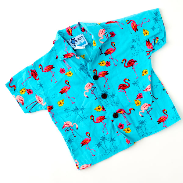 RJC Hawaii flamingo print button down shirt • Baby to 12 months