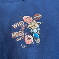 Vintage Harley "Who let the Hog's Out" sweatshirt romper · 6 months