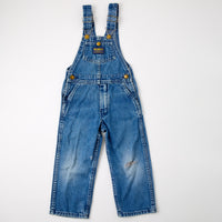 Vintage OshKosh dark wash distressed overalls - 4T
