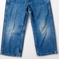 Vintage OshKosh dark wash distressed overalls - 4T
