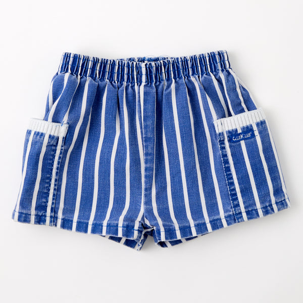 Vintage OshKosh blue stripe side-pocket shorts - Size 2/3t