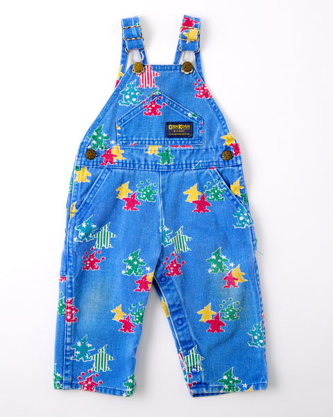 Vintage OshKosh clown color block print AOP overalls - Size 12 to 18 months