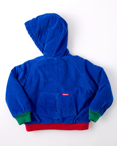Vintage OshKosh color block corduroy sherpa lined jacket with pockets - Size 3/4t