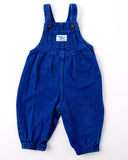 Vintage OshKosh blue wash pleated front bubble romper overalls - 12 months