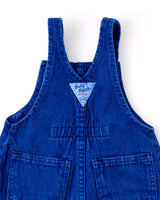 Vintage OshKosh blue wash pleated front bubble romper overalls - 12 months