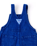 Vintage OshKosh blue wash pleated front bubble romper overalls - 12 months