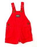 Vintage OshKosh Primary Red Shortalls - 18m