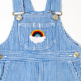 Vintage Sears Engineer Stripe Overalls with Rainbow Patch - 18m/2T