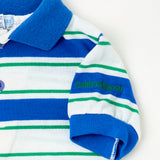 Vintage OshKosh Blue + Green Striped Polo - 4T
