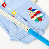 Vintage Headstock Color Block Sailor Bear Bubble Romper + Hat Set - 6/12m