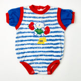Vintage Color Block Weightlifter Bear Bubble Romper - 18m