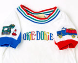 Vintage Okie Dokie Dumptruck + Bulldozer Color Block Ringer Tee - 18/24m