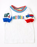 Vintage Okie Dokie Dumptruck + Bulldozer Color Block Ringer Tee - 18/24m