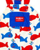 Vintage OshKosh Primary Color Whale Print Bubble Romper - 6/9m to 12m
