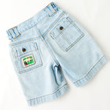 Vintage Levi's "Protect the Rainforest" White Tab light wash cinch waist denim adventure shorts · Size 4T+