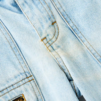Vintage Levi's "Protect the Rainforest" White Tab light wash cinch waist denim adventure shorts · Size 4T+