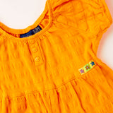 Vintage Honors bright orangey yellow textured bubble romper · Size 3T up to 4