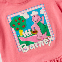Vintage Barney apple picking puff sleeve peplum top · size 4/5T