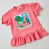 Vintage Barney apple picking puff sleeve peplum top · size 4/5T