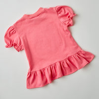 Vintage Barney apple picking puff sleeve peplum top · size 4/5T