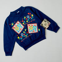 Vintage deadstock Kids N' Fun floral puff print crewneck sweatshirt · 3/4T