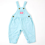 Vintage OshKosh teal engineer stripe bubble overalls with paper tag, 12/18 months
