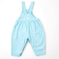 Vintage OshKosh teal engineer stripe bubble overalls with paper tag, 12/18 months