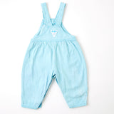 Vintage OshKosh teal engineer stripe bubble overalls with paper tag, 12/18 months