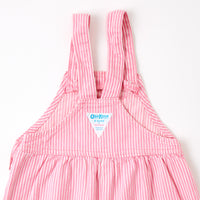 Vintage OshKosh pink engineer stripe bubble overalls 24m/2t