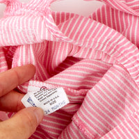 Vintage OshKosh pink engineer stripe bubble overalls 24m/2t