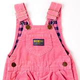 Vintage OshKosh pink corduroy plaid flannel lined overalls size 12m