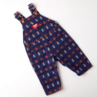 Vintage OshKosh cowboy farmer + tractor theme AOP overalls · Size 12 months