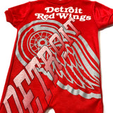 Vintage Detroit Red Wings graphic baby romper, size 0-6 months