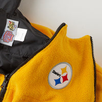 Vintage Steelers fully reversible fleece and jacket material baby bunting · 6/9 months