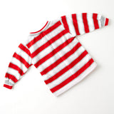 Vintage Health-tex deadstock red, white, and gray striped long sleeve shirt · 24 months/2T