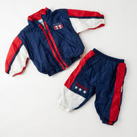Vintage Weebok American flag-esque red white and blue tracksuit / windbreaker suit · 12/18 months